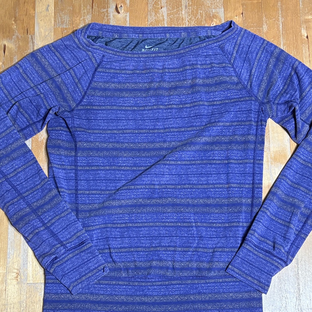 Nike Drifit Striped Long Sleeve Shirt